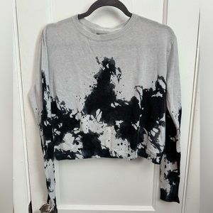 Rubbish Long Sleeved Cotton Crop Top Tie Dye Ink Dye